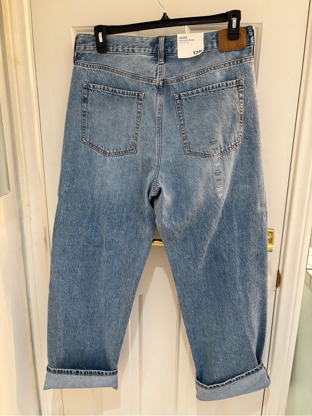 Aeropostale Women’s High-Rise Baggy Jeans — Light Blue Denim - Picture 4 of 4